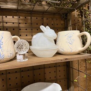 Cream and White Rabbit On Nest